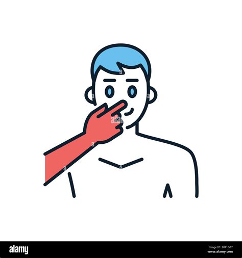 Avoid Face Touch Related Vector Icon Man Touches Face With Finger