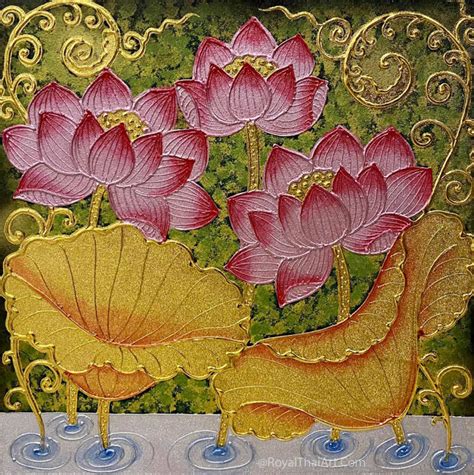 Beautiful Lotus Wall Art Painting For Sale | Royal Thai Art