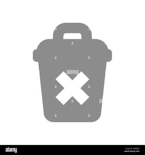 Delete Garbage Bin Vector Icon Rubbish Dustbin With Cross Symbol