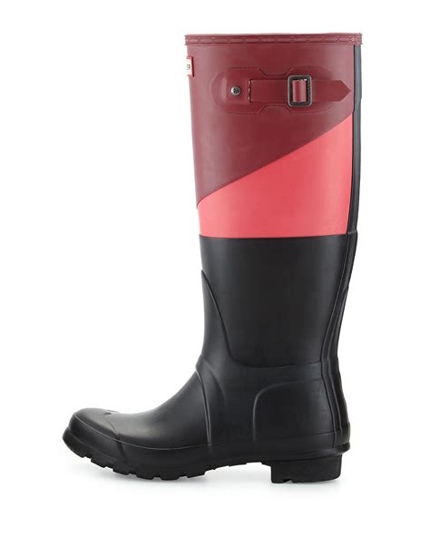 Hunter Boot Original Tall Asymmetric Colorblock Welly Boot