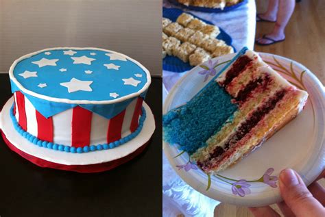 Patriotic Cake My First Attempt At Making Cool Slices Red Velvet Cake With White Cake And