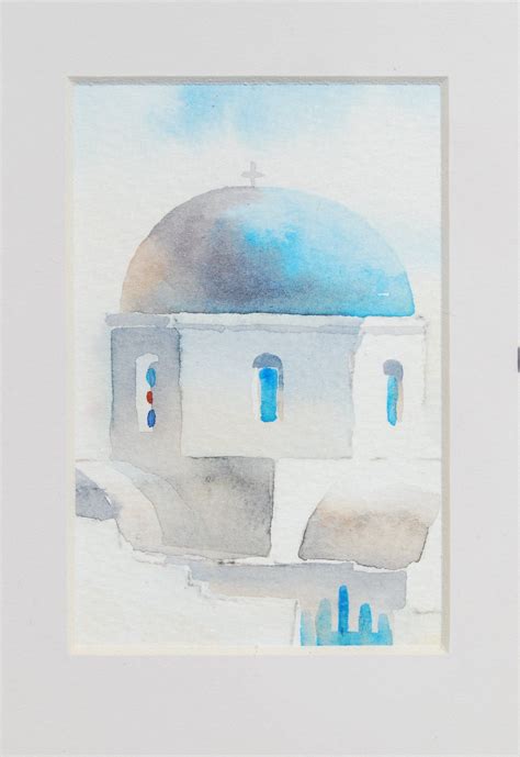 Pin on Small Santorini Watercolor paintings