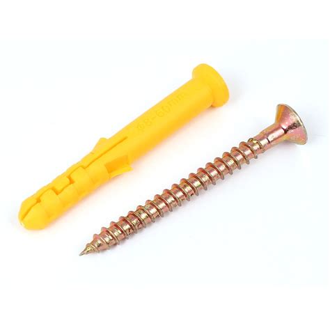 25pcs Concrete Brick 8x60mm Wall Screw Anchor Plugs w Self-tapping Screws