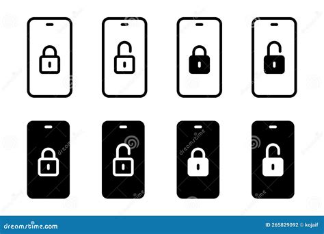 Smartphone Con Conjunto De Iconos Del Vector De Bloqueo Símbolo De Privacidad Y Seguridad De