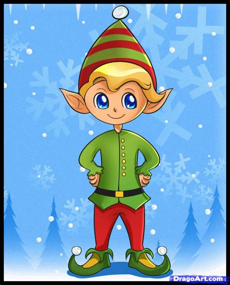 Santa Elf Drawing at GetDrawings | Free download