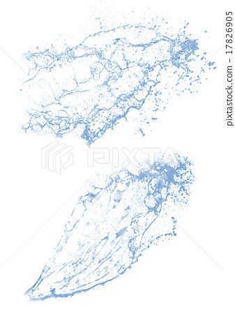 Blue Swirling Water Splash Isolated On White Back Stock Illustration