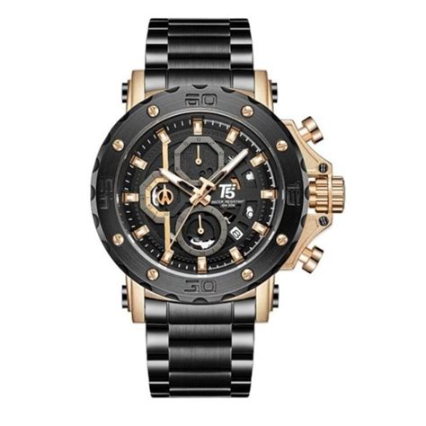 Jual Jam Tangan Pria T Original Chronograph Black Rosgold Cas Bonia