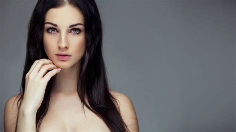 brunette boobs eyes women russian women model alla berger wallpapers hd desktop and