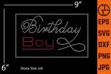 Birthday Boy Rhinestone Template Graphic By Graphic Solution Creative