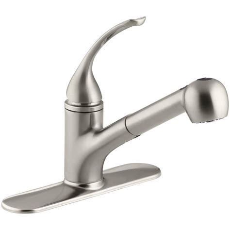 Kohler Coralais Single Handle Pull Out Sprayer Kitchen Faucet In