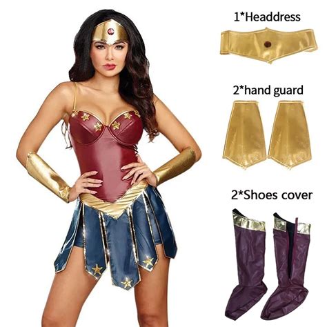 Cosplayandware Wonder Woman Costumes Superhero Costume Women Justice League Halloween Sexy Dress