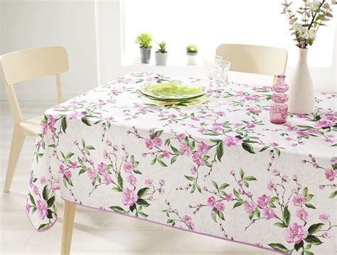 Nappe Rectangulaire Anti T Che Blanche Et Rose Fleurie Mycazza