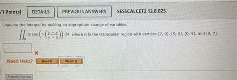 Solved Points Details Previous Answers Sesscalcet Chegg