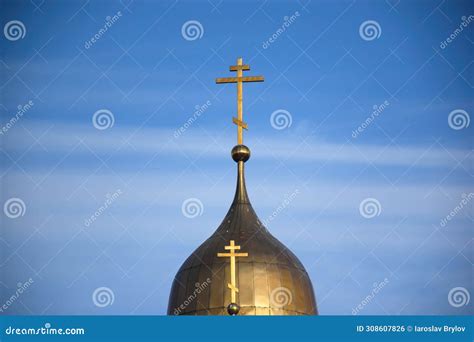 Crucifix Jesus On The Cross In Church With Ray Of Light From Stained