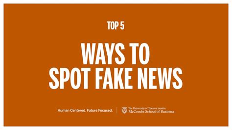 Top 5 Ways To Spot Fake News Mccombs School Of Business Youtube