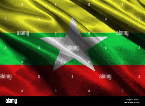 Myanmar Flag 3d Myanmar National Flag 3d Illustration Symbol Burma