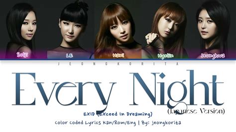 Exid Every Night Japanese Version Color Coded