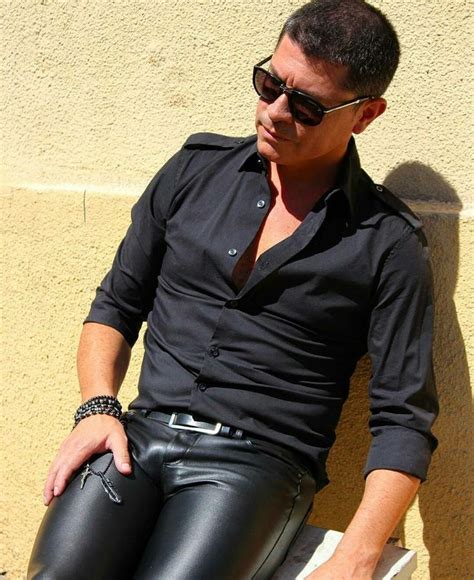 Beauté Masculine édition Cuir Leather Jeans Leather Pants Tight