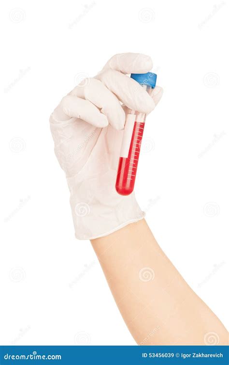 Hand Holding Blood In Test Tube Stock Image Image Of Hospital Glass