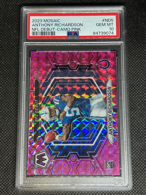 Anthony Richardson 2023 Mosaic ND 5 NFL Debut Pink Camo Price Guide