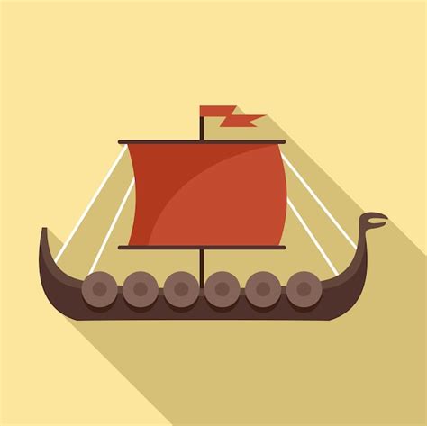 Icono De Barco Vikingo Ilustraci N Plana Del Icono De Vector De Barco