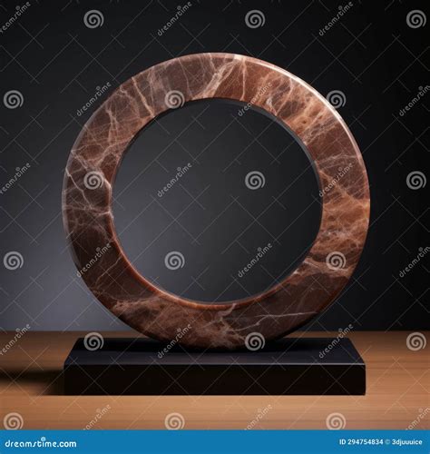 Brown Marble Minimalistic Round Picture Frame Stock Illustration