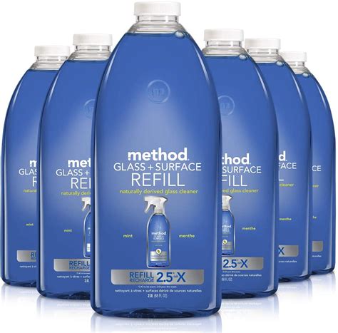 Method Glass Cleaner Surface Cleaner Refill Mint 68 Ounce Pack 6