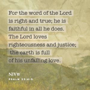 NIV Verse Of The Day Psalm 33 4 5