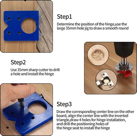 35mm Concealed Hinge Hole Jig Kitchen Cabinet Doors With Drill Bit Too