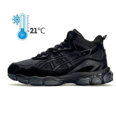Зимние термо кроссовки asics gel nyc gore tex black мужские зимние ...