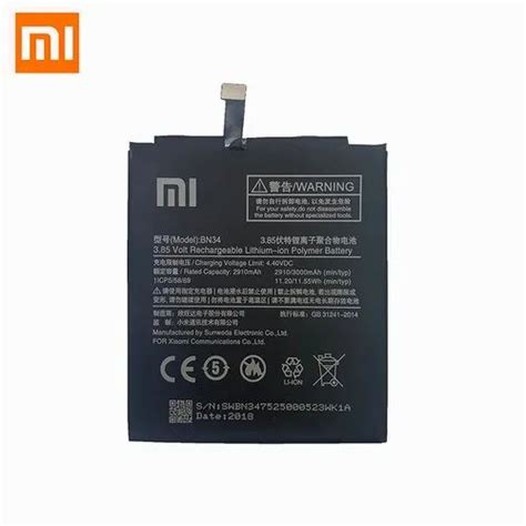 Xiaomi Mi A Battery Bn Battery Capacity Mah Voltage V At