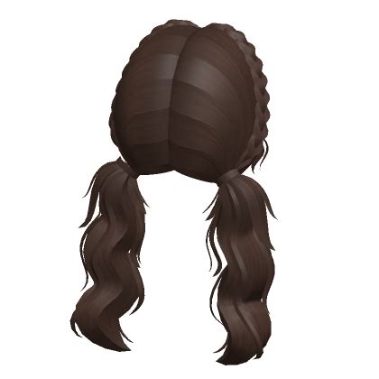 Preppy Braided Messy Pigtails Brown Roblox