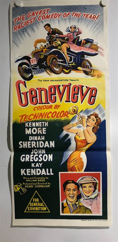 ORIGINAL DAYBILL MOVIE POSTER - GENEVIEVE - Kenneth More, Dinah ...