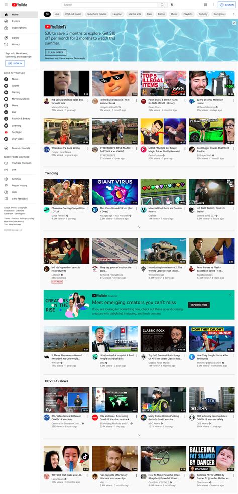 YouTube in 2021 - Web Design Museum