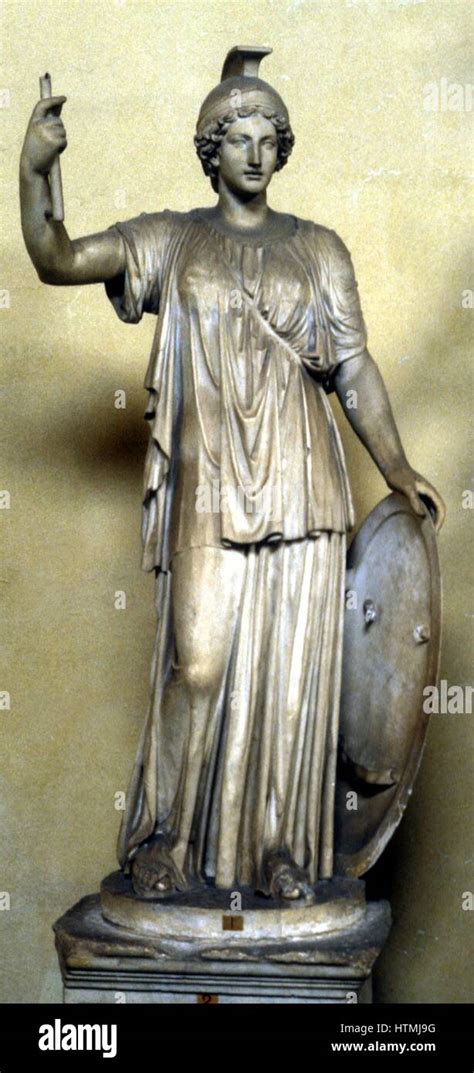 Minerva Ancient Roman Goddess Of Wisdom Patroness Of Arts Wearing