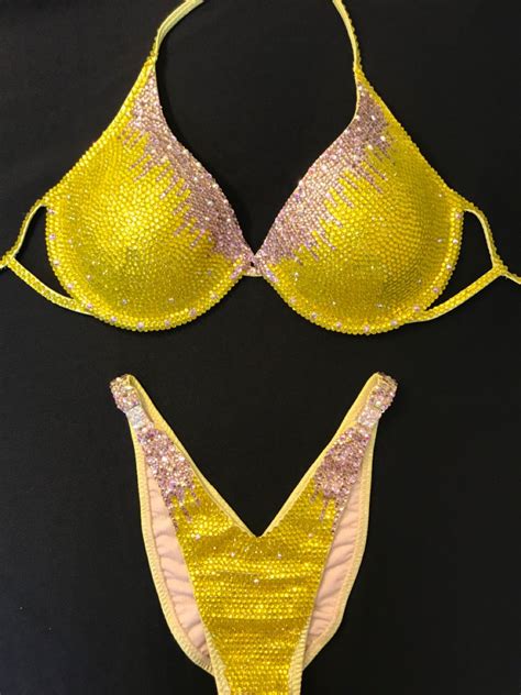 Rhinestone Bikini Competition Bikini Custom Bodybuilding Wellness Posing Suit Ifbb Npc Wbff
