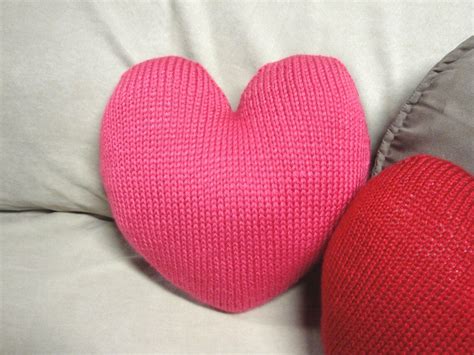 Sweet Heart Pillow Knit Pattern Heart Shaped Cushion Throw Etsy