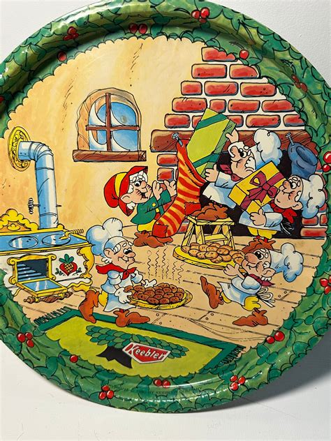 Vintage 1980 Keebler Elves Christmas Cookie Tray 105 Nostalgic Serving