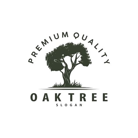 Logotipo del árbol de roble diseño minimalista vector árbol naturaleza