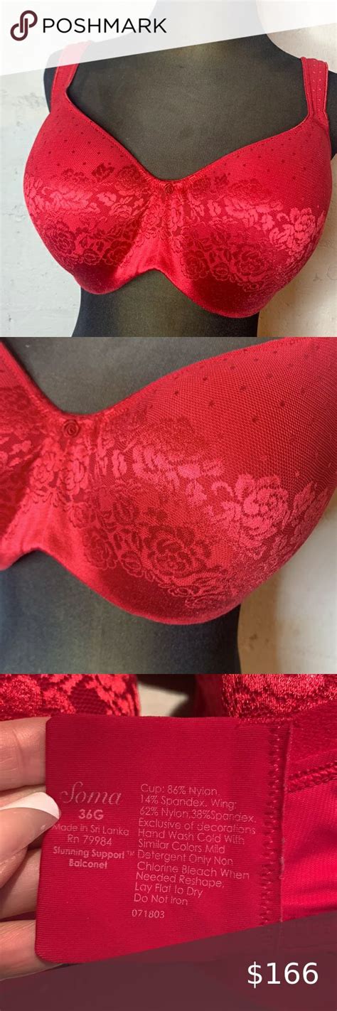 Soma Stunning Support Smooth Balconette Red Underwire Bra G