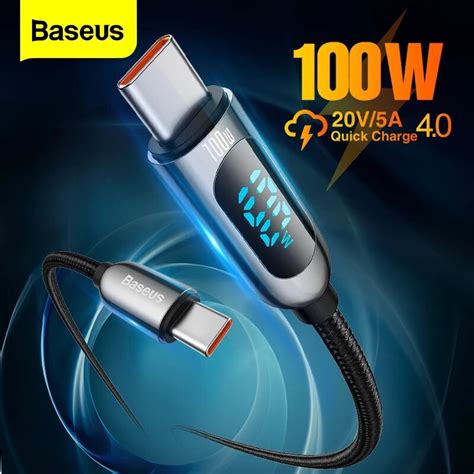 Venda Baseus 100W LED Display USB C Para USB C PD Poder Delivery Cable