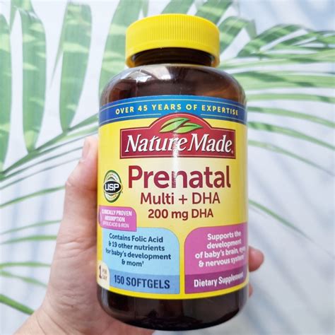 Prenatal Multi 200 Mg Dha 150 Softgels Nature Made วิตามินเตรียมตัวตั้งครรภ์ Shopee Thailand