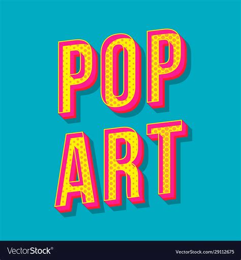 Pop Art Vintage 3d Lettering Royalty Free Vector Image