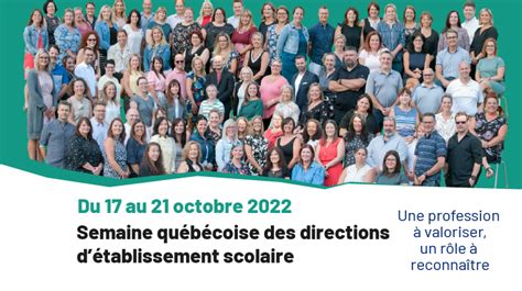 Semaine québécoise des directions d établissement scolaire CSSDGS