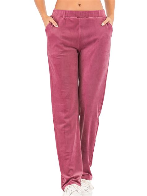 SAYFUT SAYFUT Women Velvet Velour Joggers Solid Basic Premium Soft