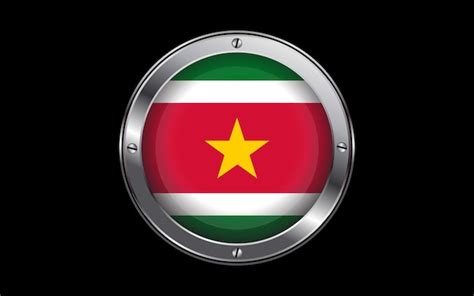 Premium Vector Suriname Flag In D Vector