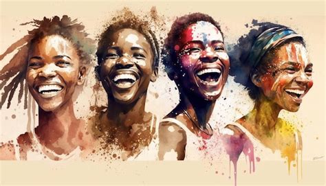 Premium Ai Image A Watercolor Painting Of A Laughing Woman