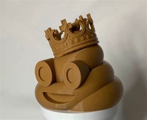 Poop Emoji With Crown Gag T 3d Printed With Plastic Etsy