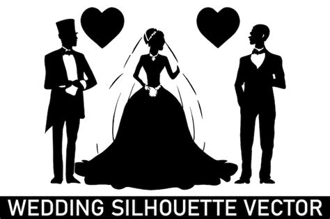 Premium Vector | Wedding couple silhouette vector romantic wedding ...