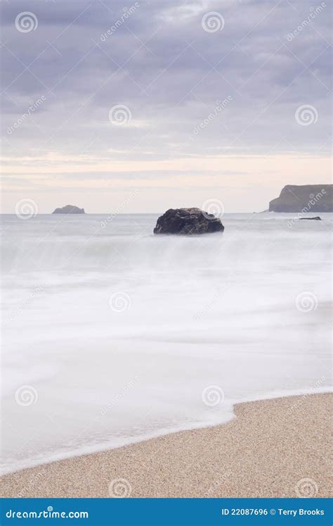 Cornwall Seascape Greenaway Beach Stock Photo Image Of English